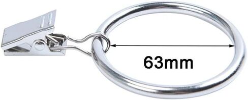 30 Pack Strong Iron Metal Curtain Rings with Clips 2.5 Inch Diameter Decorative in Kuwait