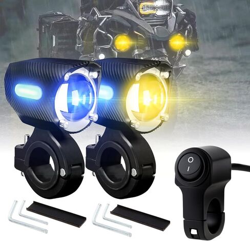 Windance 2PCS أضواء القيادة LED 5 أوضاع ضوء مساعد DRL فائق السطوع مع دعامات تثبيت التبديل للدراجات النارية سكوتر ATV UTV قارب شاحنة جرار، 120W 18000LM DC 9-30V in Saudi Arabia