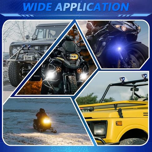 Windance 2PCS أضواء القيادة LED 5 أوضاع ضوء مساعد DRL فائق السطوع مع دعامات تثبيت التبديل للدراجات النارية سكوتر ATV UTV قارب شاحنة جرار، 120W 18000LM DC 9-30V in Saudi Arabia