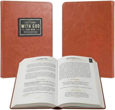 One Minute with God for Men, 365 Days of Daily Prayer Brown Book, Bible Prayer Tracking Diary, 2026 Mens Daily Devotional and Prayer Journal, Premium Leather Cover in Saudi Arabia
