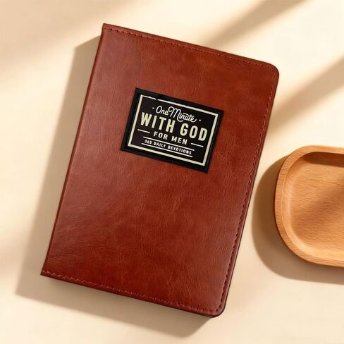 One Minute with God for Men, 365 Days of Daily Prayer Brown Book, Bible Prayer Tracking Diary, 2026 Mens Daily Devotional and Prayer Journal, Premium Leather Cover in Saudi Arabia