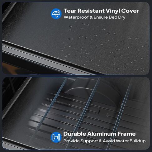 TUFFIOM Soft Roll-Up Truck Bed Tonneau Cover Compatible for Chevy Silverado&GMC Sierra 1500 (2019-2025) 5.8ft (69.3") Pickup Bed Covers on Top w/LED Light & Sealing Weather Stripping in Saudi Arabia