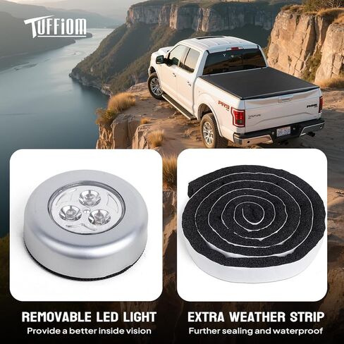 TUFFIOM Soft Roll-Up Truck Bed Tonneau Cover Compatible for Chevy Silverado&GMC Sierra 1500 (2019-2025) 5.8ft (69.3") Pickup Bed Covers on Top w/LED Light & Sealing Weather Stripping in Saudi Arabia