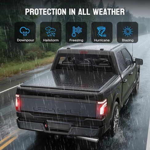 TUFFIOM Soft Roll-Up Truck Bed Tonneau Cover Compatible for Chevy Silverado&GMC Sierra 1500 (2019-2025) 5.8ft (69.3") Pickup Bed Covers on Top w/LED Light & Sealing Weather Stripping in Saudi Arabia