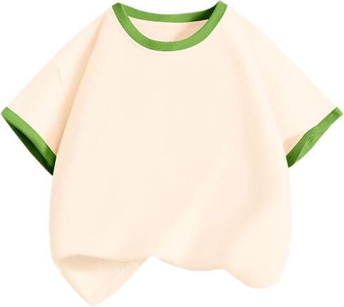 School Uniform Shirts for Boys 2026 Short Sleeve Cotton Crewneck Shirt Lightweight Comfortable Kids Clothes Fashion in Saudi Arabia