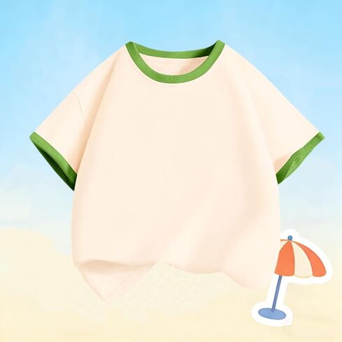 School Uniform Shirts for Boys 2026 Short Sleeve Cotton Crewneck Shirt Lightweight Comfortable Kids Clothes Fashion in Saudi Arabia