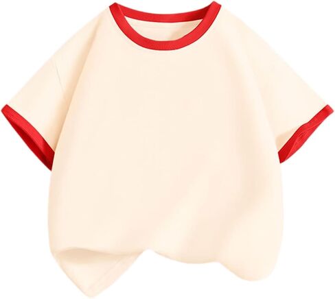 School Uniform Shirts for Boys 2026 Short Sleeve Cotton Crewneck Shirt Lightweight Comfortable Kids Clothes Fashion in Saudi Arabia