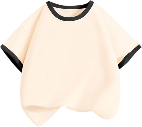 School Uniform Shirts for Boys 2026 Short Sleeve Cotton Crewneck Shirt Lightweight Comfortable Kids Clothes Fashion in Saudi Arabia