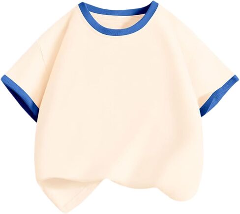 School Uniform Shirts for Boys 2026 Short Sleeve Cotton Crewneck Shirt Lightweight Comfortable Kids Clothes Fashion in Saudi Arabia
