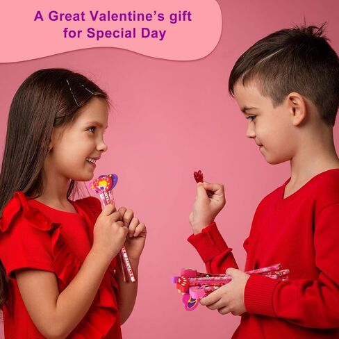 Zonon 36 Pieces Valentines Pencils with Heart Shape Erasers Toppers Decorated Colorful Pencils Erasers Heart Stationary Set for Valentine Office School Supplies Students Presents in Saudi Arabia