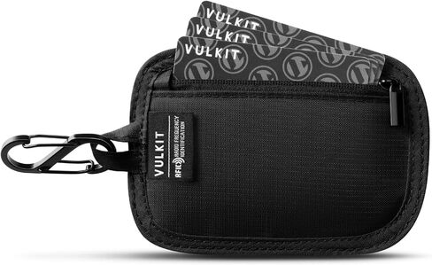 VULKIT RFID حجب كليب مخبأ جيب صغير سليم مخفي زيبر الحقيبة سلامة السفر مكافحة سرقة النشل المحفظة السوداء in Saudi Arabia