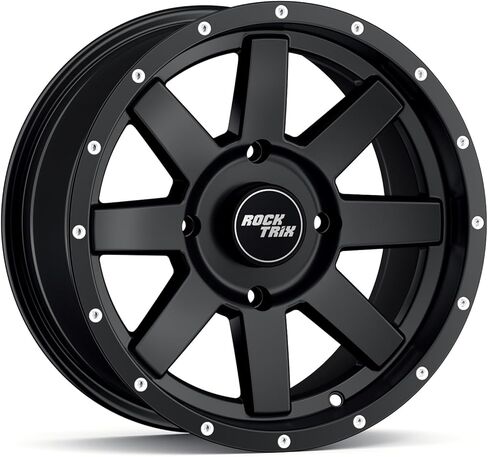 RockTrix RT106 15in Wheel 15x7 4x137, 4+3 Offset, ATV UTV SxS Rim, Compatible with Can Am Commander Max Defender Max Pro Maverick X3 Maverick Trail, 4/137 Matte Black in Saudi Arabia