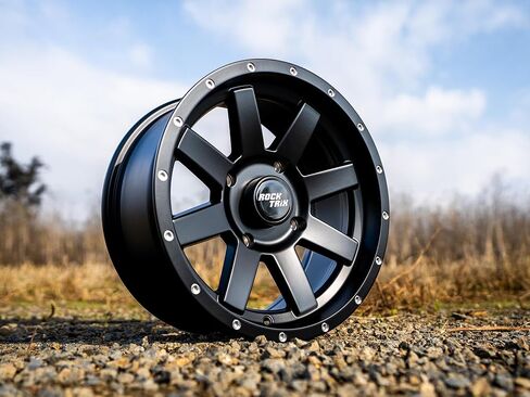 RockTrix RT106 15in Wheel 15x7 4x137, 4+3 Offset, ATV UTV SxS Rim, Compatible with Can Am Commander Max Defender Max Pro Maverick X3 Maverick Trail, 4/137 Matte Black in Saudi Arabia