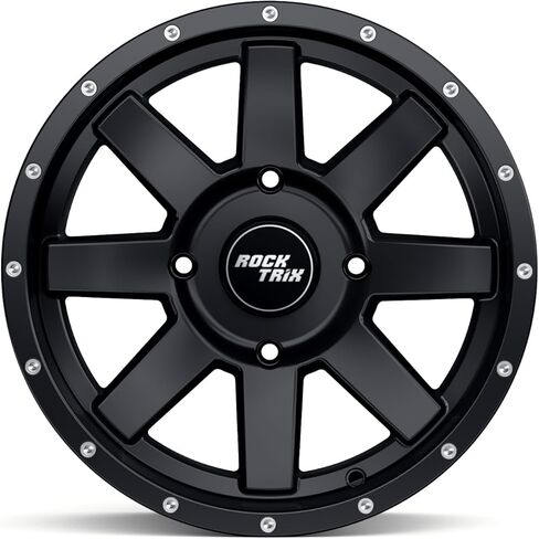 RockTrix RT106 15in Wheel 15x7 4x137, 4+3 Offset, ATV UTV SxS Rim, Compatible with Can Am Commander Max Defender Max Pro Maverick X3 Maverick Trail, 4/137 Matte Black in Saudi Arabia