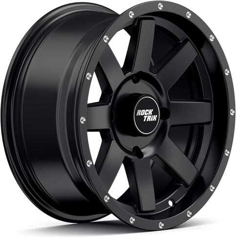 RockTrix RT106 15in Wheel 15x7 4x137, 4+3 Offset, ATV UTV SxS Rim, Compatible with Can Am Commander Max Defender Max Pro Maverick X3 Maverick Trail, 4/137 Matte Black in Saudi Arabia