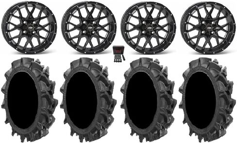 الحزمة - 9 عناصر: عجلات ITP Hurricane مقاس 16 بوصة وإطارات MotoHavok مقاس 30 بوصة [طقم العروة 4x156 نمط الترباس 12 مم × 1.5] in Kuwait