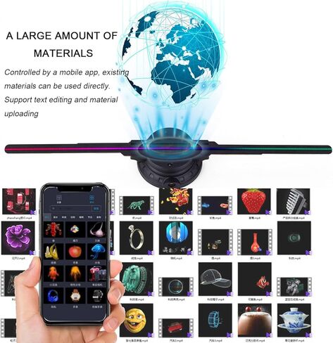 Led Holographic Fan,3d Hologram Led Fan Projector,3d Fan Hologram Display Wall-mounted in Saudi Arabia