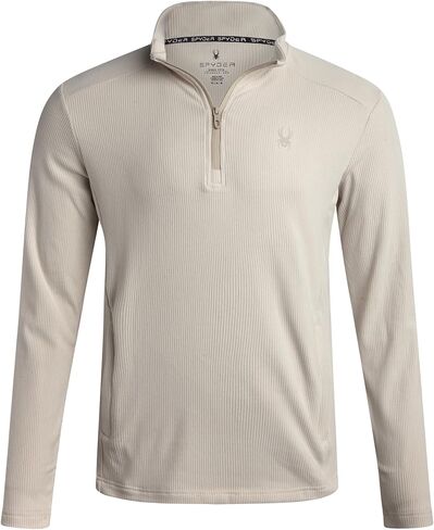 بلوفر سبايدر للرجال بسحاب ربع - سترة رجالي ناعمة قابلة للتمدد من نسيج مضلع برقبة وهمية 1/4 بسحاب للرجال للخريف والشتاء in Kuwait