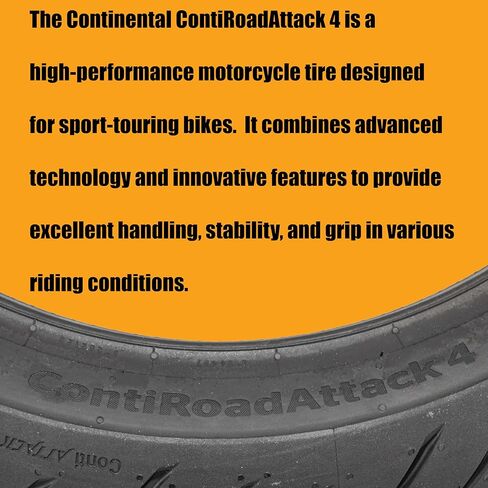 Continental ContiRoadAttack 4 110/80ZR19 Front Sport Touring Motorcycle Tire - Enhanced Wet & Dry Weather Performance, Superior Grip, and Outstanding Durability 110/80-19 in Saudi Arabia