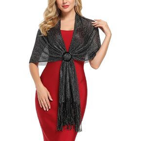 شالات وأغطية معدنية لامعة لحفلات الزفاف المسائية أو الفساتين الرسمية مع إبزيم مجاني in Kuwait