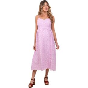 PinkBlush الأزهار المطرزة التقوقع التفاصيل الأمومة اللباس ميدي in Saudi Arabia
