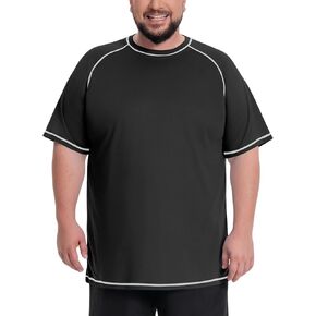 Mens Big and Tall Swim Shirt UPF 50+ Rash Guard Sun Protection Short Sleeve Quick Dry Fishing T-Shirt(2XL-8XL) in Saudi Arabia