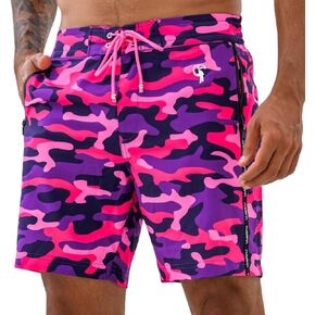 Tucann Men's Trunks 7" Compression Liner Quick Dry Zipper Pocket Chlorine Resistan 4 Way Stretch Swim Camo Shorts for Men in Saudi Arabia