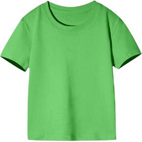 Girls Short Sleeve Tops Drop Shoulder Basic Plain T Shirts Cotton Crew Neck Summer Soft Smooth Blouses Tees in Kuwait
