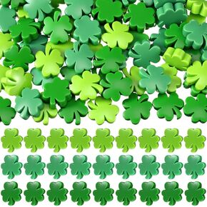 Wesiti 90 Pcs St. Patrick's Day Mini Resin Shamrocks Bulk Miniature Shamrock Vase Fillers Figurines DIY Craft Irish Clover Decor Landscape Garden Accessories for St. Patrick's Day Party Supplies in Kuwait