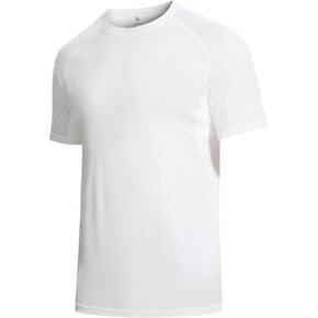 Men's Anti-Odor Sweatproof Undershirt - Sweat Pad Invisible Shirts for Suits Protect Slim Fit Tees White 1&2 Pack in Kuwait