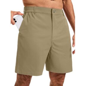 Feiersi Men's Casual Shorts 7" Elastic Waist Lightweight Flat Front Golf Work Dress Shorts with 3 Pockets in Kuwait