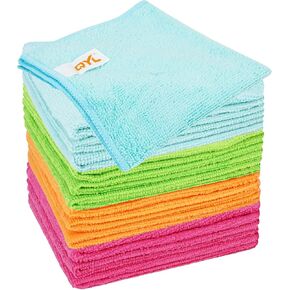 QYL Microfiber Cleaning Cloth,12 Pack Cleaning Rags, Cleaning Towels with 4 Color Assorted, 11.8"X11.8"(Green/Blue/Yellow/Pink) in Saudi Arabia