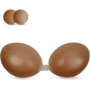 حمالة صدر لاصقة من Candyfuse بدون حمالات لاصقة غير مرئية حمالة صدر من السيليكون لفستان بدون ظهر للنساء مع أغطية للحلمات قهوة in Kuwait