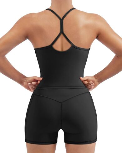 SUUKSESS Women 2 Piece Workout Sets Racerback Sports Bra Shorts with Pockets in Saudi Arabia