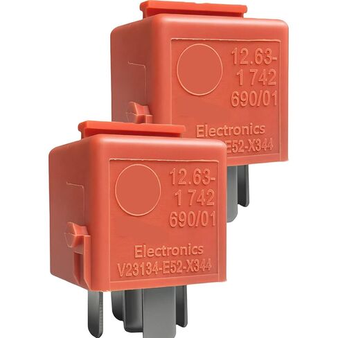2 قطعة V23134-E52-X344 12 فولت 5 دبابيس Mini-ISO SPDT 40/30A مرحل للهواء الثانوي/SMG/الدوائر العلوية القابلة للتحويل، متوافق مع 12631742690، يستبدل 12630153635 54347190724 (سلمون) in Kuwait