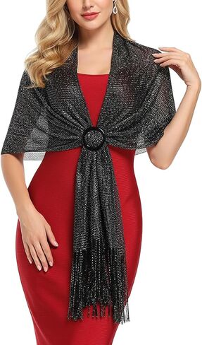 شالات وأغطية معدنية لامعة لحفلات الزفاف المسائية أو الفساتين الرسمية مع إبزيم مجاني in Kuwait