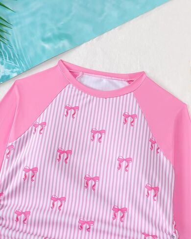 ملابس سباحة للفتيات من Rash Guard قطعتين بدلة استحمام بأكمام طويلة صيفية بعامل حماية من أشعة الشمس 50+ ملابس سباحة للحماية من الشمس 3-10 سنوات in Kuwait