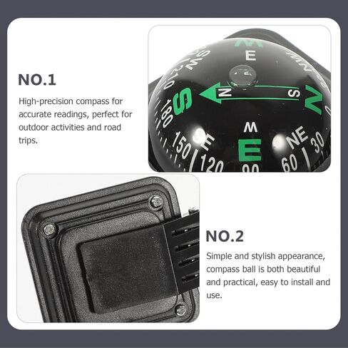 BESTYASH Car Compass Dashboard Ball Portable Dashboard Ornament for Car and Boat Navigation Accurate Direction Guidance Compact 2.59X2.16X2.16In Automotive Compass for Outdoor and Road Trips in Saudi Arabia