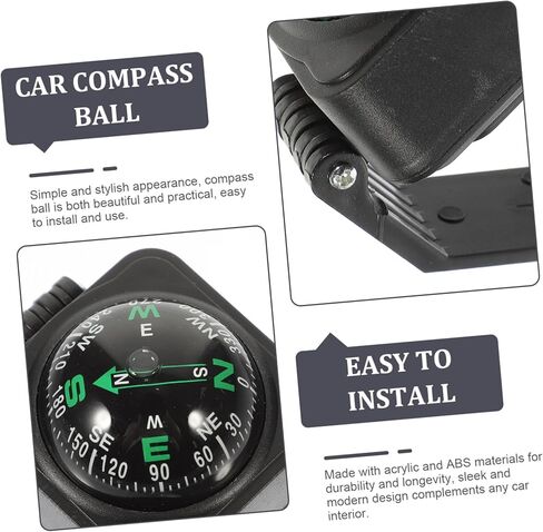Vaguelly Adjustable Automotive Compass Ball for Car and Boat Dashboard Navigation Abs Acrylic Surface Mount Car Compass for Accurate Direction Guidance in Saudi Arabia