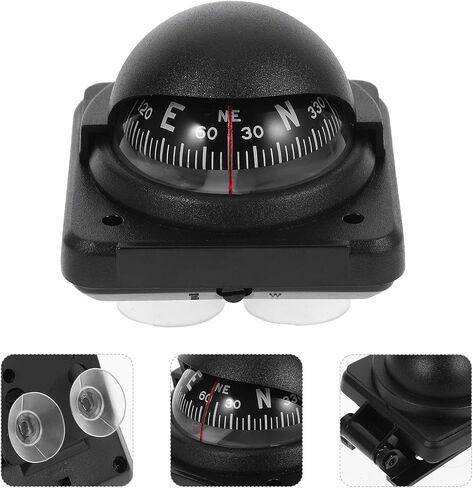 Car Compass Ball Dash Mount Magnetic Automotive Dashboard Compass with Adjustable Declination for Vehicle and Boat Navigation in Saudi Arabia