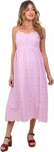 PinkBlush Floral Embroidered Scallop Detail Maternity Midi Dress in Saudi Arabia