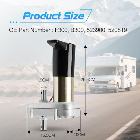 محرك منزلق للخارج من Power Gear، PN 523900 523143 523983 521976 محرك علبة التروس البديل للمنزل | عمود مزدوج في الحائط، نسبة تروس 131:1، 12 فولت تيار مستمر، مناسب لـ Lippert | يصلح لقوافل RV in Kuwait