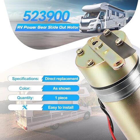 محرك منزلق للخارج من Power Gear، PN 523900 523143 523983 521976 محرك علبة التروس البديل للمنزل | عمود مزدوج في الحائط، نسبة تروس 131:1، 12 فولت تيار مستمر، مناسب لـ Lippert | يصلح لقوافل RV in Kuwait