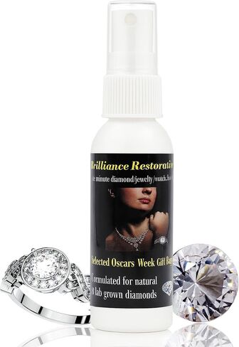 Brilliance Restoration Jewelry Cleaner Spray | Professional Diamond Cleaning Solution for Natural & Lab-Grown Diamond, CZ & Gemstone | 1-Minute Instant Shine | Removes Hard Water, Oils & Residue | 2oz in Saudi Arabia