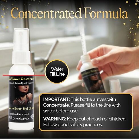 Brilliance Restoration Jewelry Cleaner Spray | Professional Diamond Cleaning Solution for Natural & Lab-Grown Diamond, CZ & Gemstone | 1-Minute Instant Shine | Removes Hard Water, Oils & Residue | 2oz in Saudi Arabia