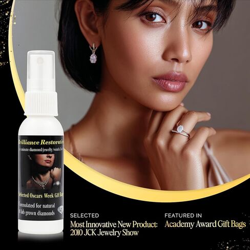 Brilliance Restoration Jewelry Cleaner Spray | Professional Diamond Cleaning Solution for Natural & Lab-Grown Diamond, CZ & Gemstone | 1-Minute Instant Shine | Removes Hard Water, Oils & Residue | 2oz in Saudi Arabia