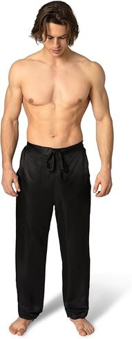 Luxury Artisan Mens Silk Pajama Pants, Natural Silk PJ Bottoms in Saudi Arabia