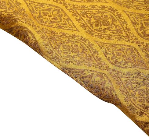 Sojanya (Since 1958 Men'S Jacquard Silk Mustard & Gold Kurta, Size 44 in Saudi Arabia