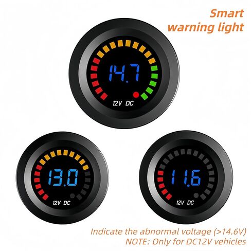 2PCS DC12V Battery Voltage Meter, LED Digital Display Car Voltmeter, IP65 Waterproof Voltage Tester Gauge for Automotive Boat Motorcycle Truck RV in Kuwait