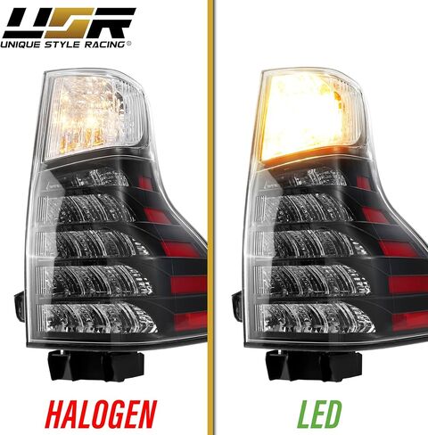 USR 10-23 9700 مصباح خلفي SUV - مع زوج من 4 مصابيح LED (يسار + يمين) - متوافق مع جميع موديلات Lexus GX460 2010-2023 (OE F-SPORT STYLE BLACK HOUSING TAIL LIGHTS مع أسلاك ومصابيح LED) in Saudi Arabia